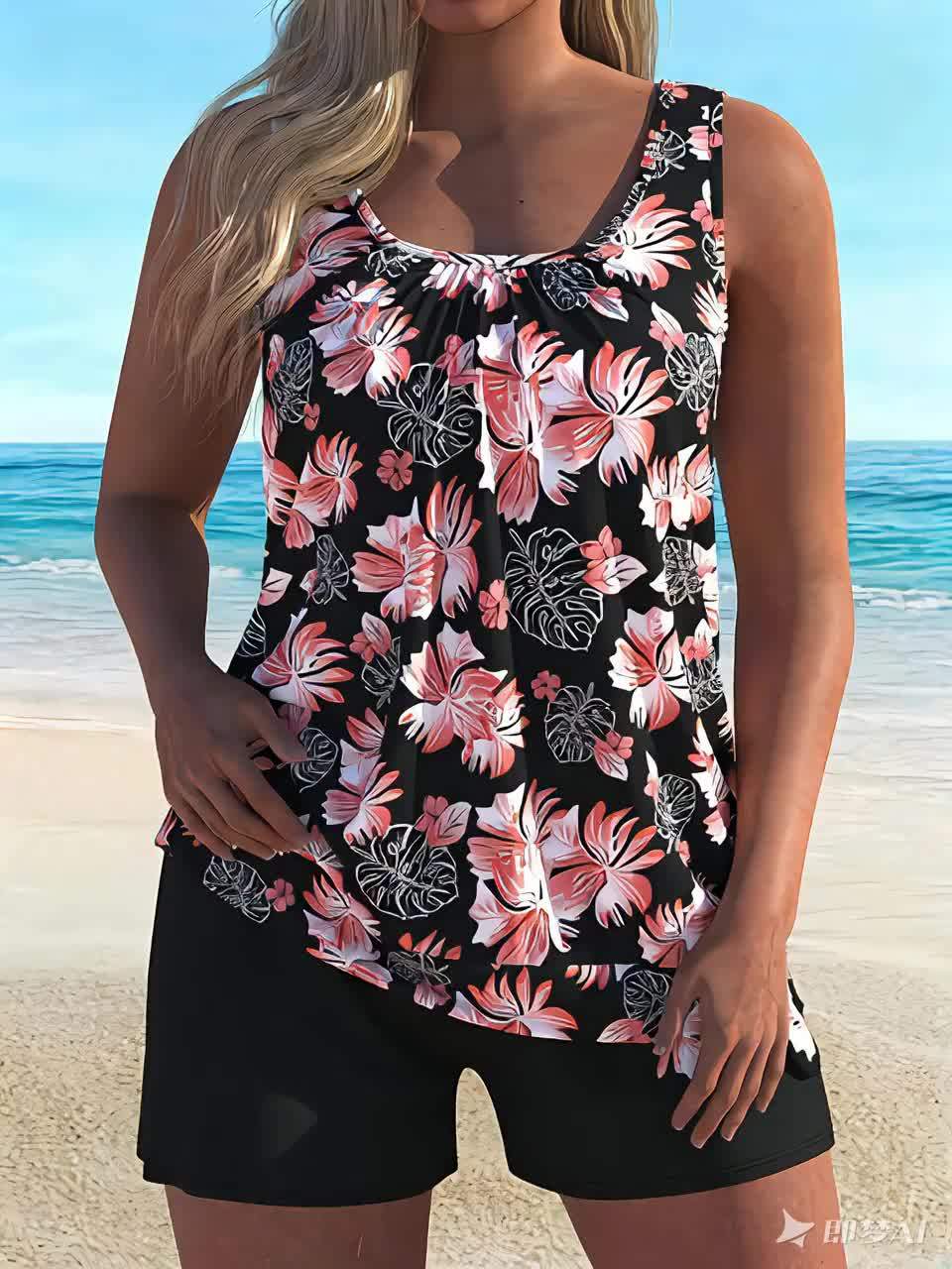 Clara | Conjunto de Tankini con Estampado Floral