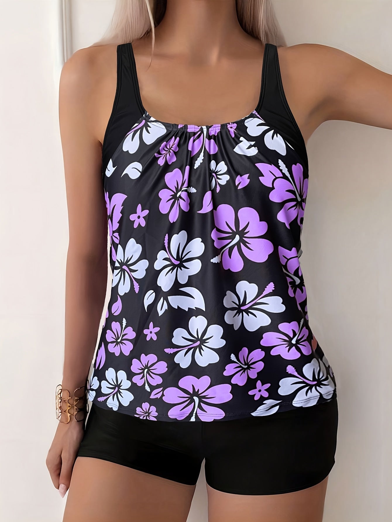 Elena | Conjunto de Tankini con Estampado Floral