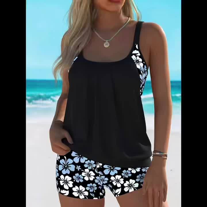 Isabella | Conjunto de Tankini Floral Azul